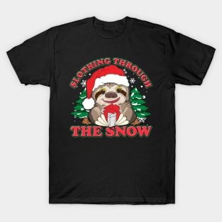 Cute Slothing Through the Snow Christmas Sloth T-Shirt